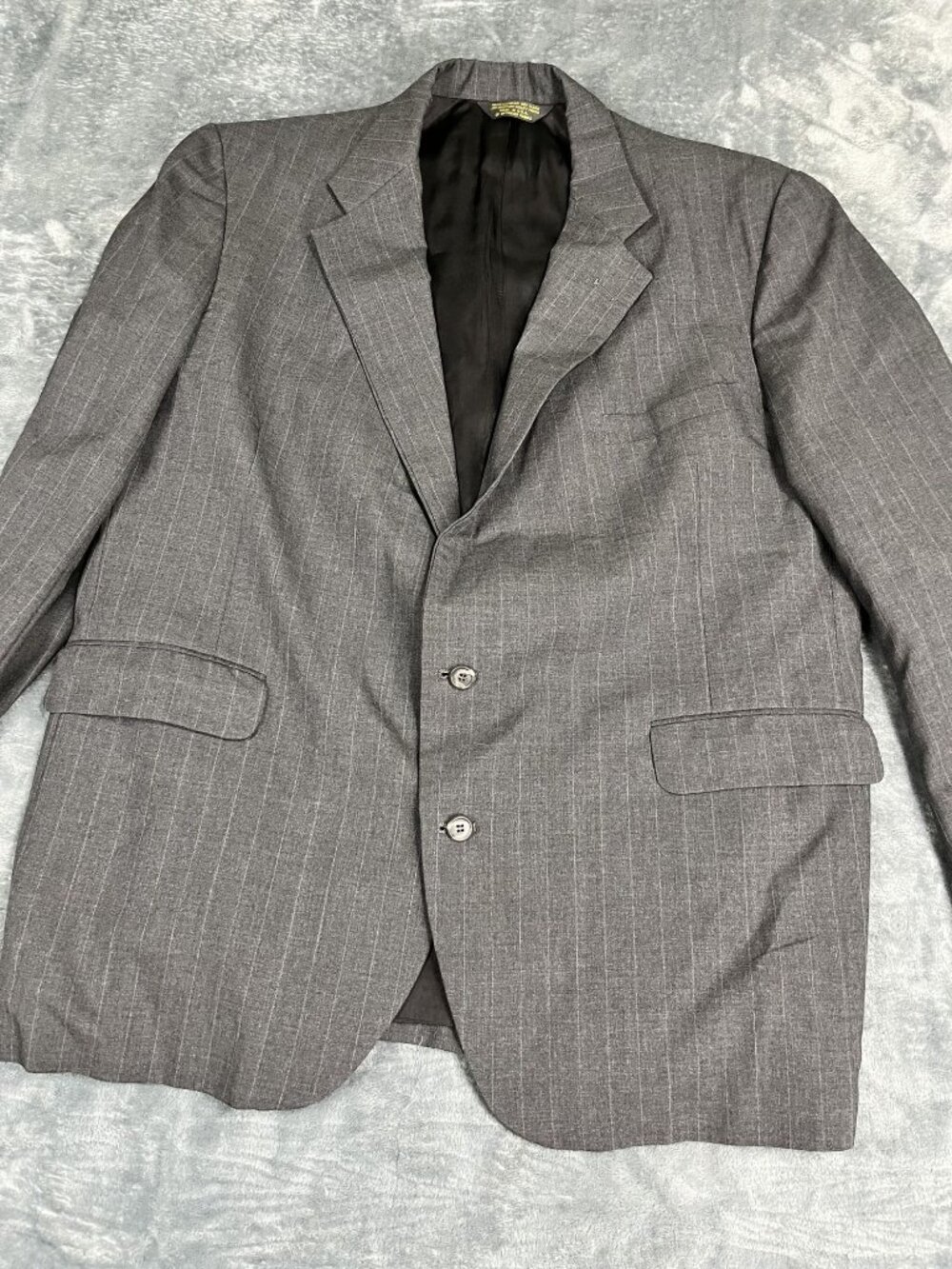 Tailors Row By Deansgate Mens Grey Pinstripe Wool Blazer